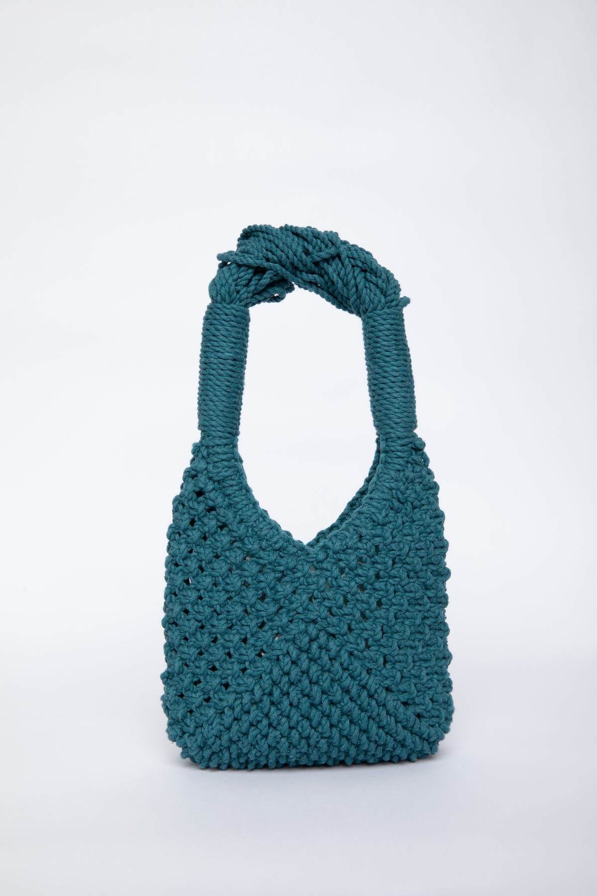 Lunakram Teal Blue Knitted Bag – Square