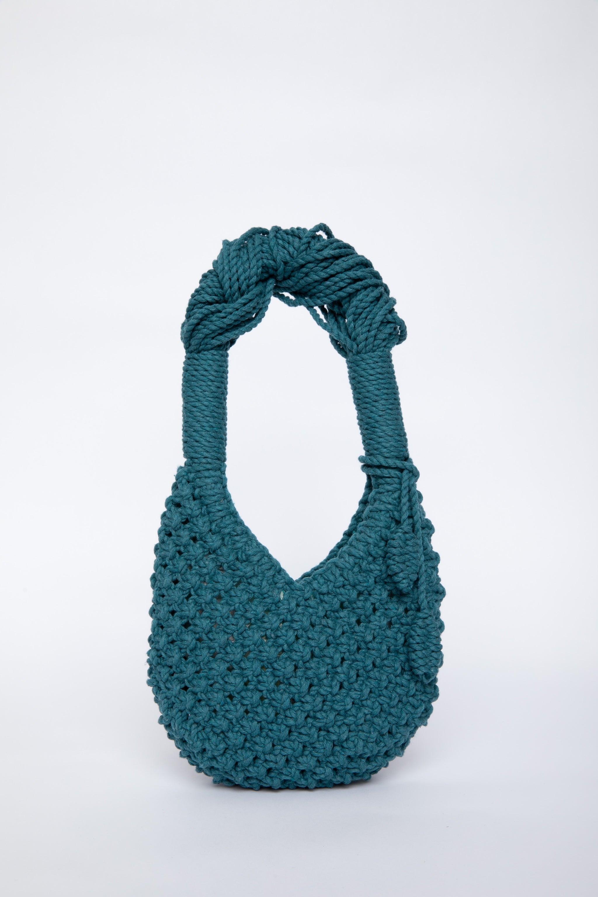 Lunakram Teal Blue Knitted Bag – Round S