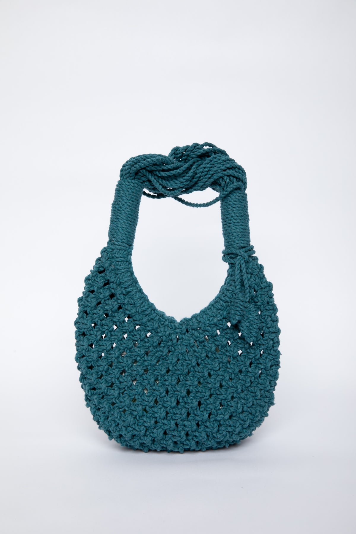 Lunakram Teal Blue Knitted Bag – Round M