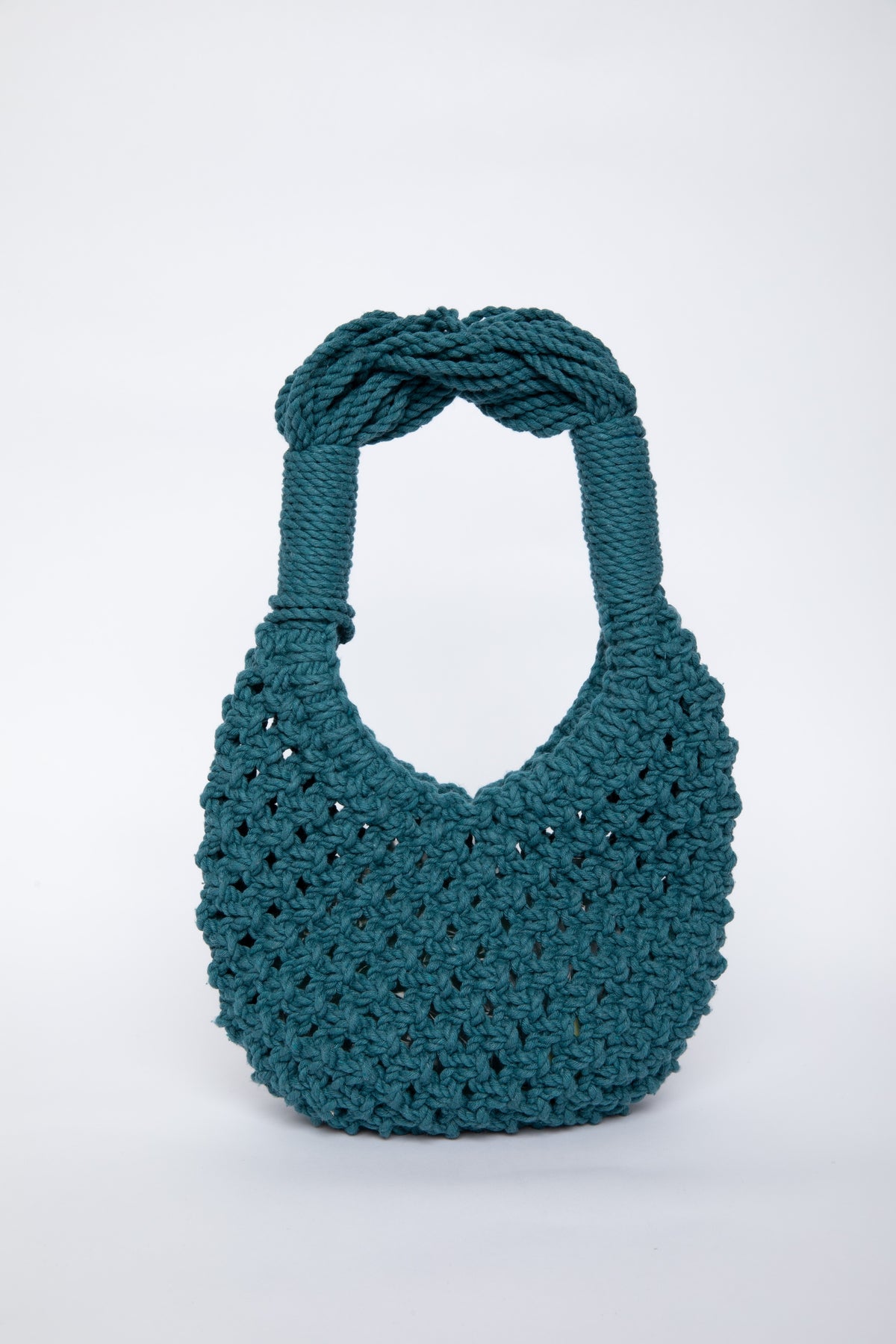 Lunakram Teal Blue Knitted Bag – Round M