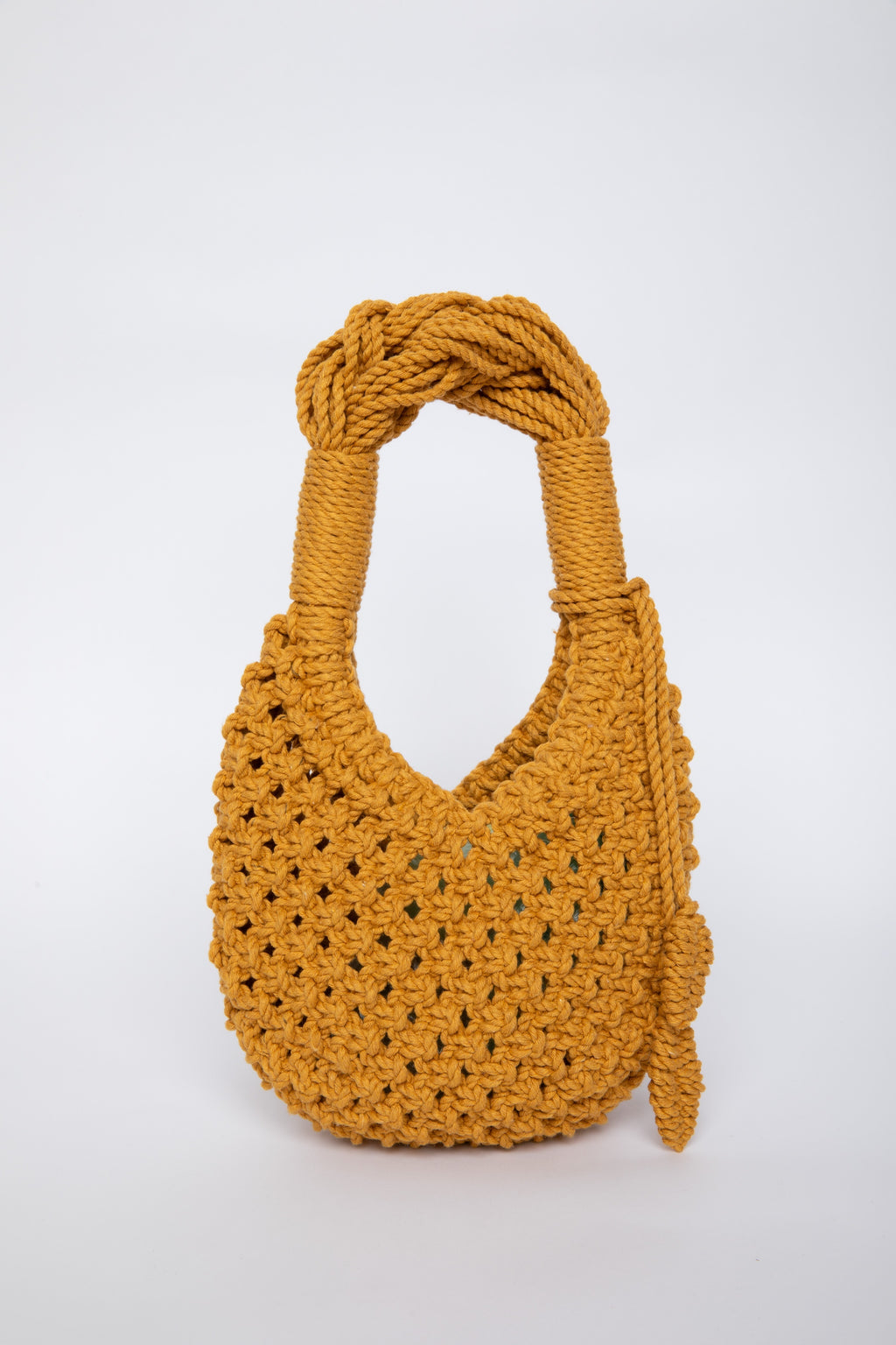 Lunakram Mustard Tassel Knitted Bag