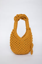 Lunakram Mustard Tassel Knitted Bag