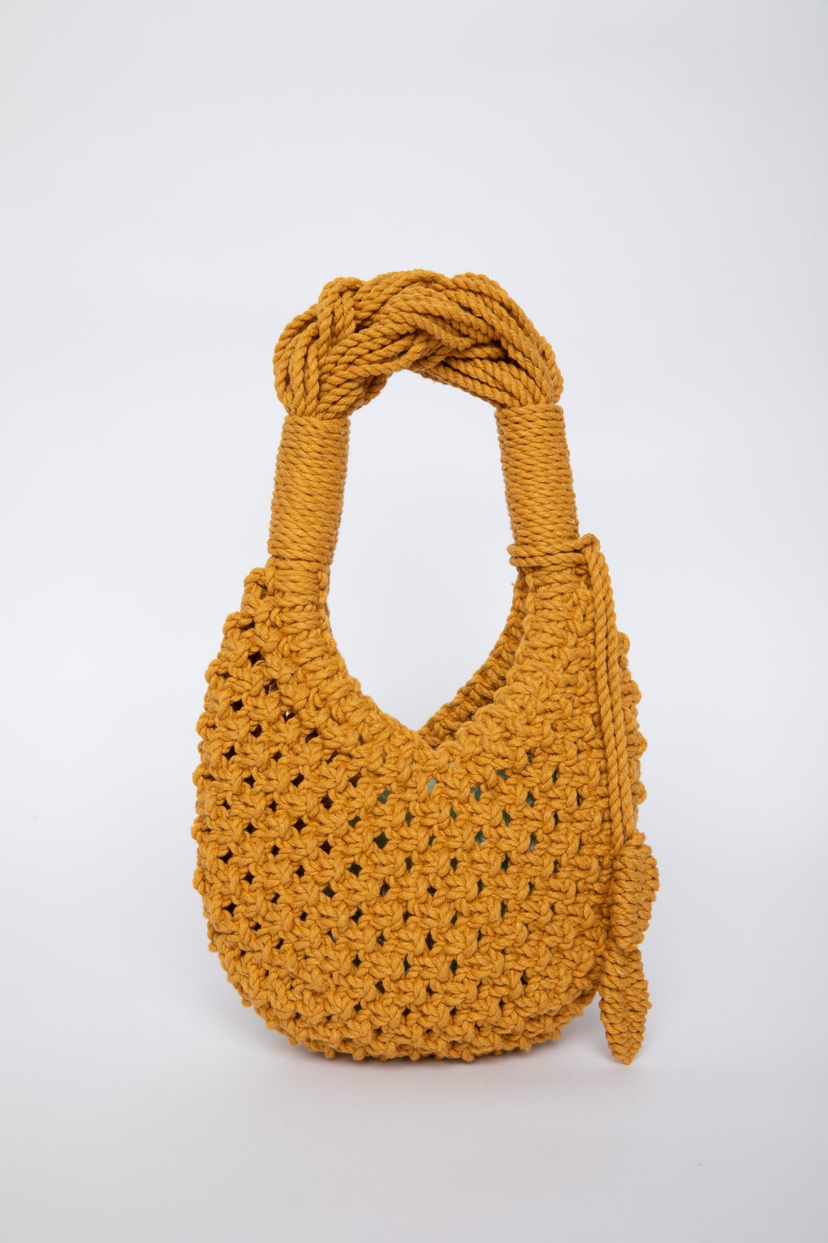 Lunakram Mustard Tassel Knitted Bag