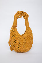 Lunakram Mustard Tassel Knitted Bag