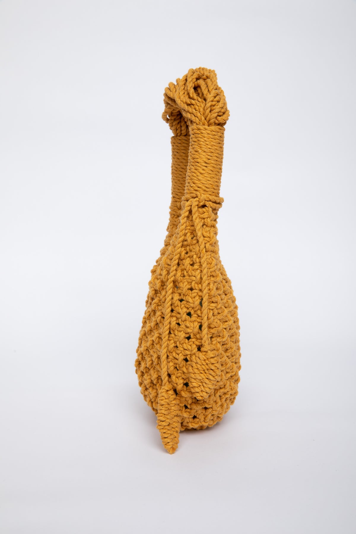Lunakram Mustard Tassel Knitted Bag