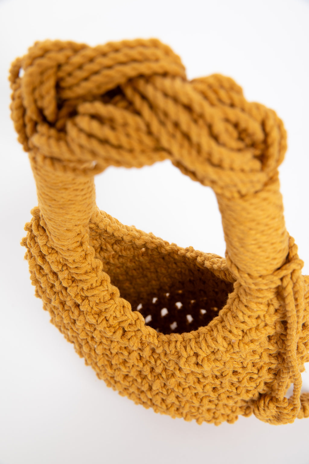 Lunakram Mustard Tassel Knitted Bag