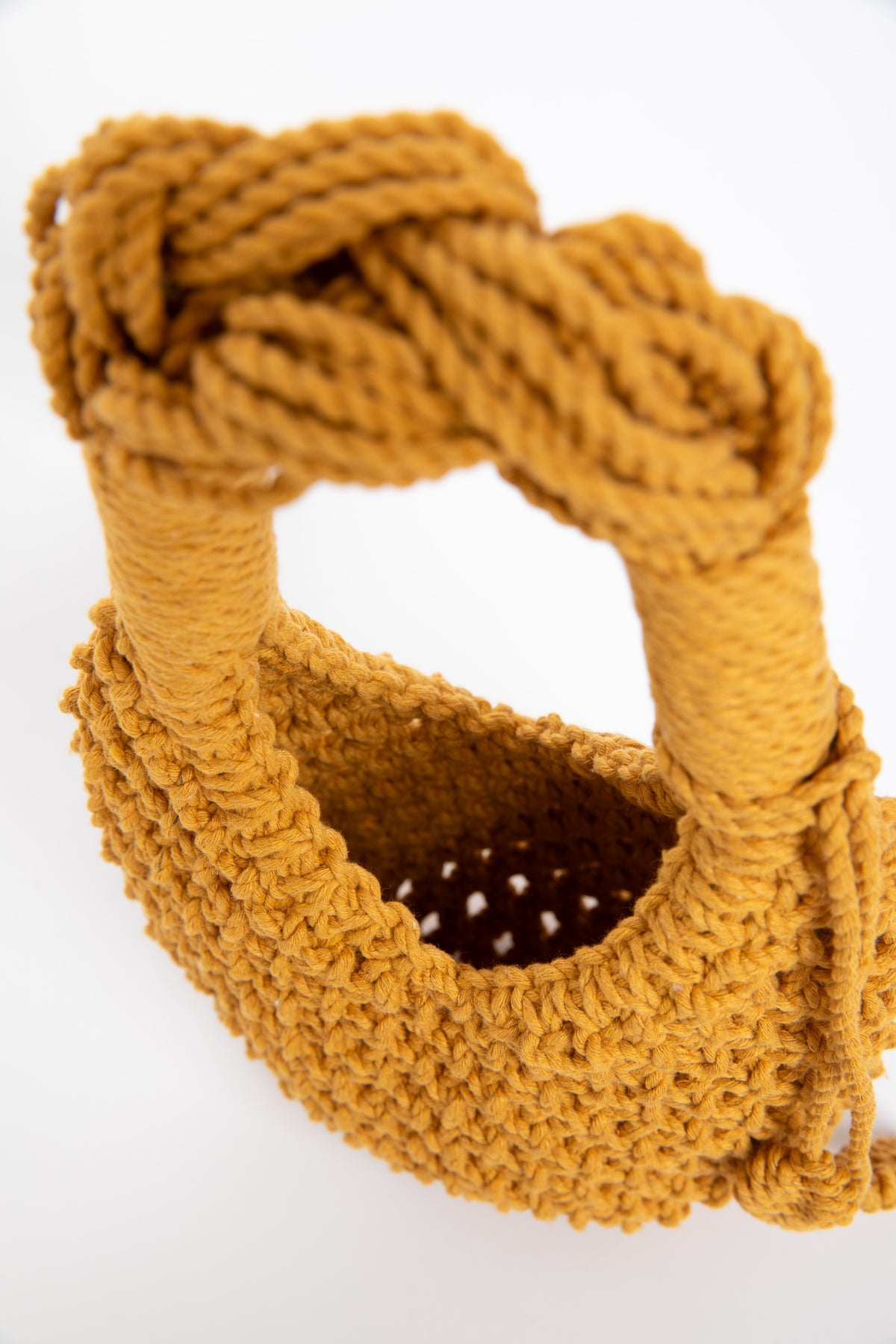 Lunakram Mustard Tassel Knitted Bag