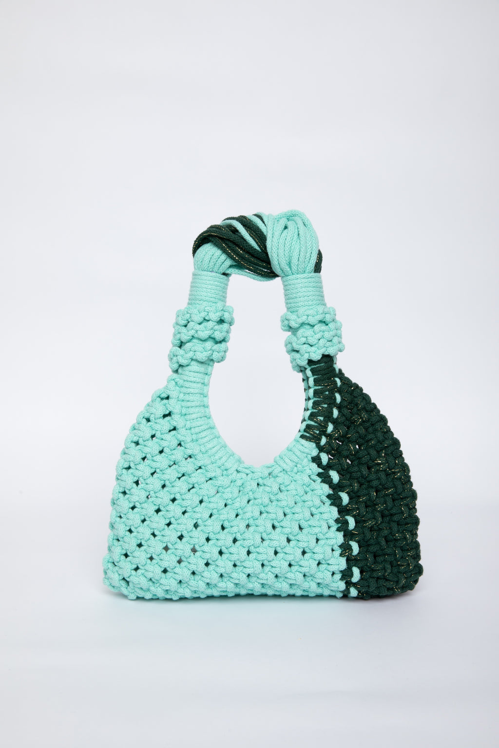 Lunakram Gold Forest & Mint Knitted Bag