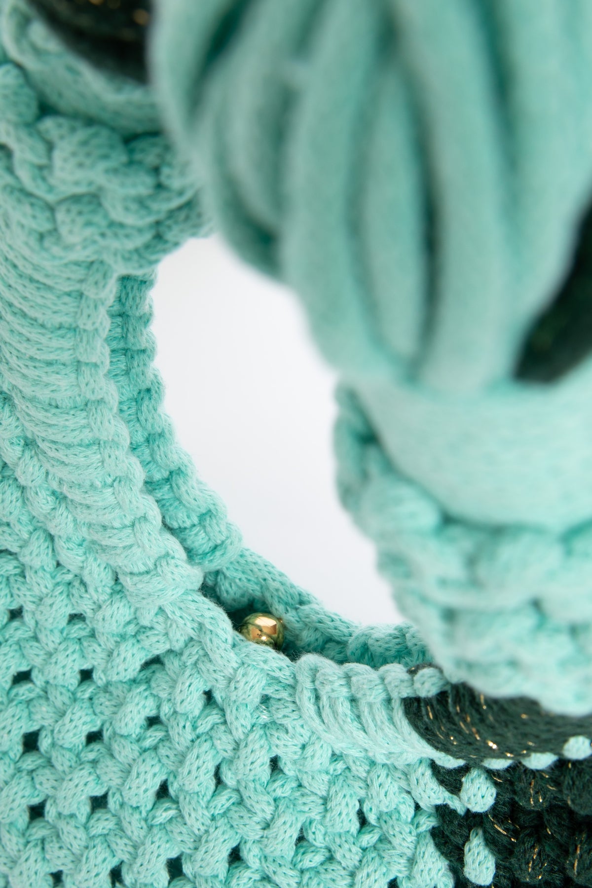 Lunakram Gold Forest & Mint Knitted Bag