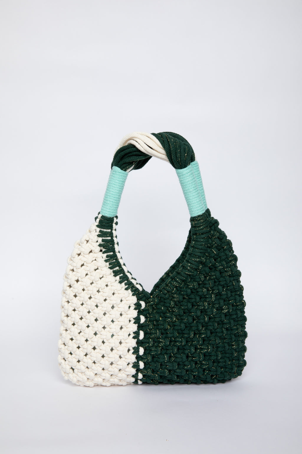 Lunakram Gold Forest & Cream Knitted Bag