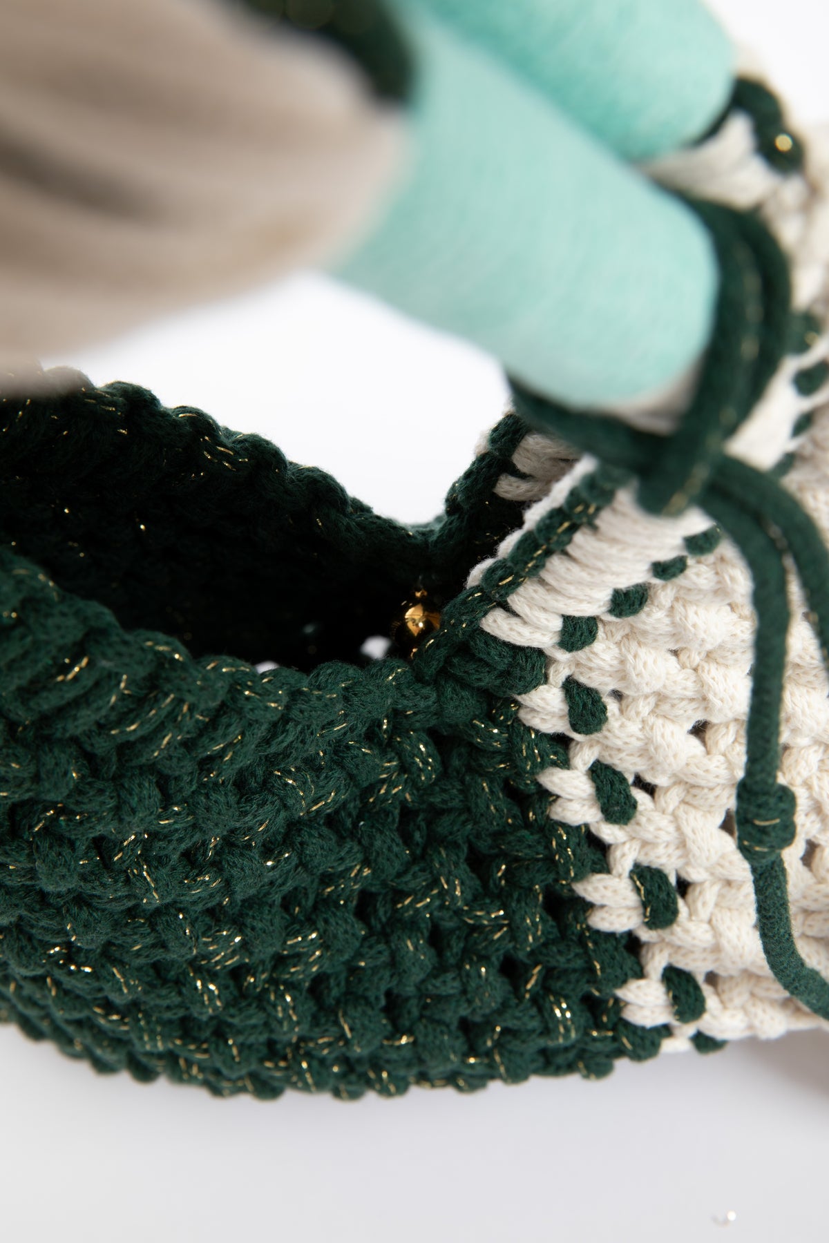 Lunakram Gold Forest & Cream Knitted Bag