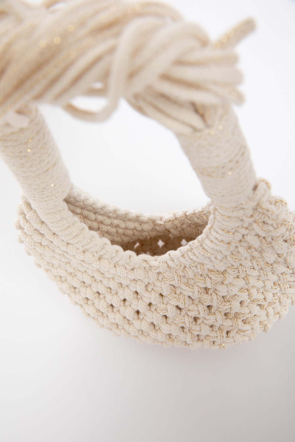 Lunakram Gold & Cream Knitted Bag