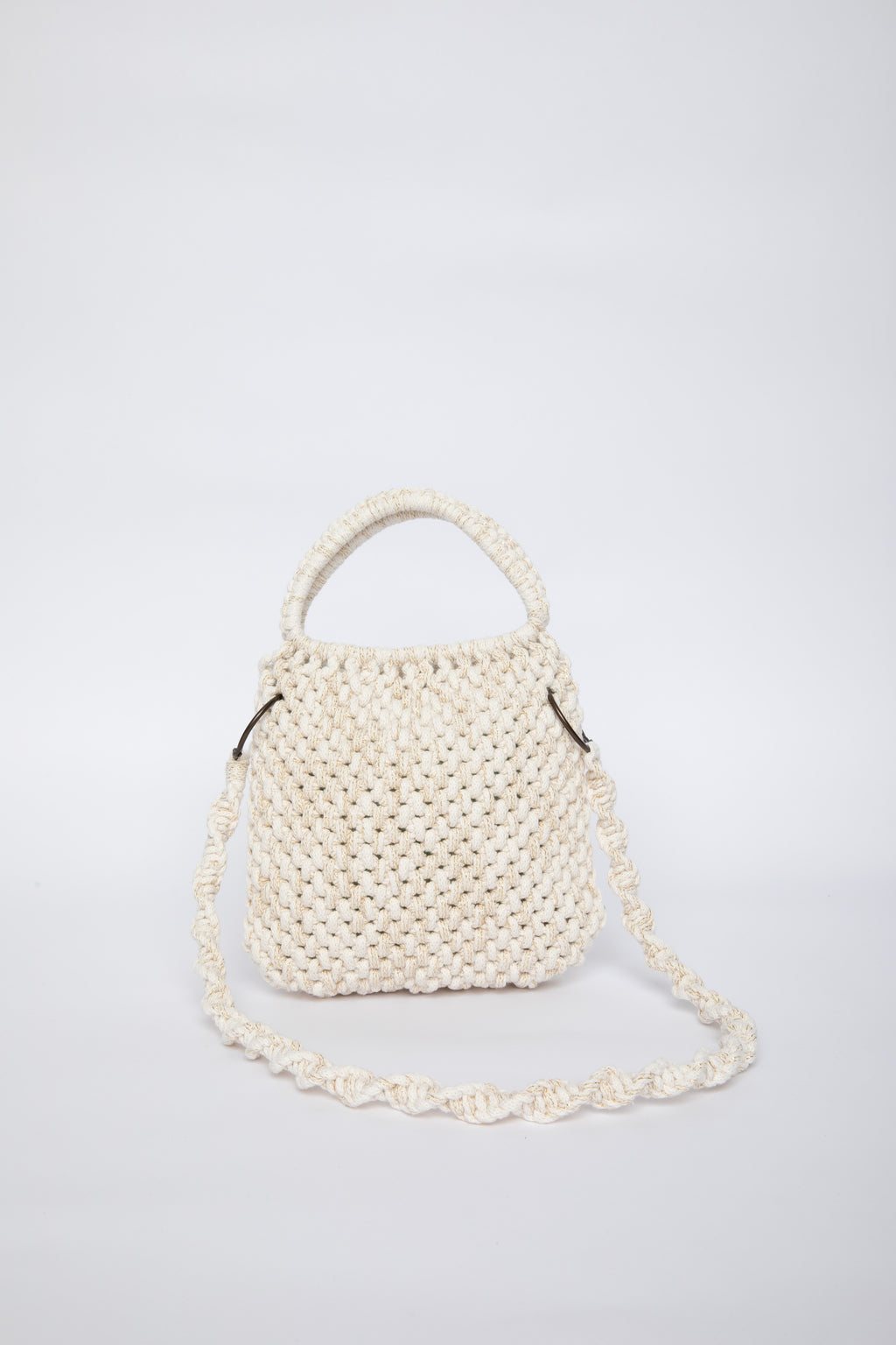 Lunakram Gold & Cream Knitted Bag