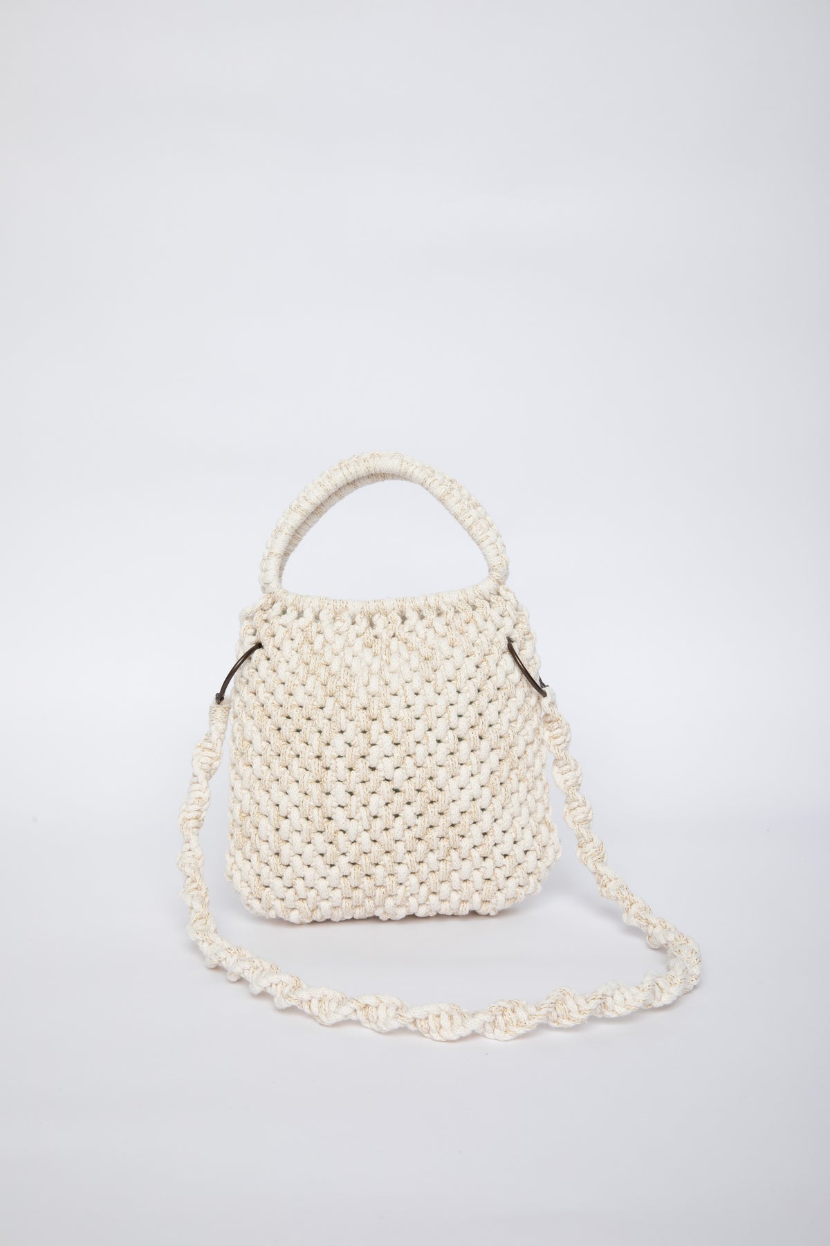 Lunakram Gold & Cream Knitted Bag