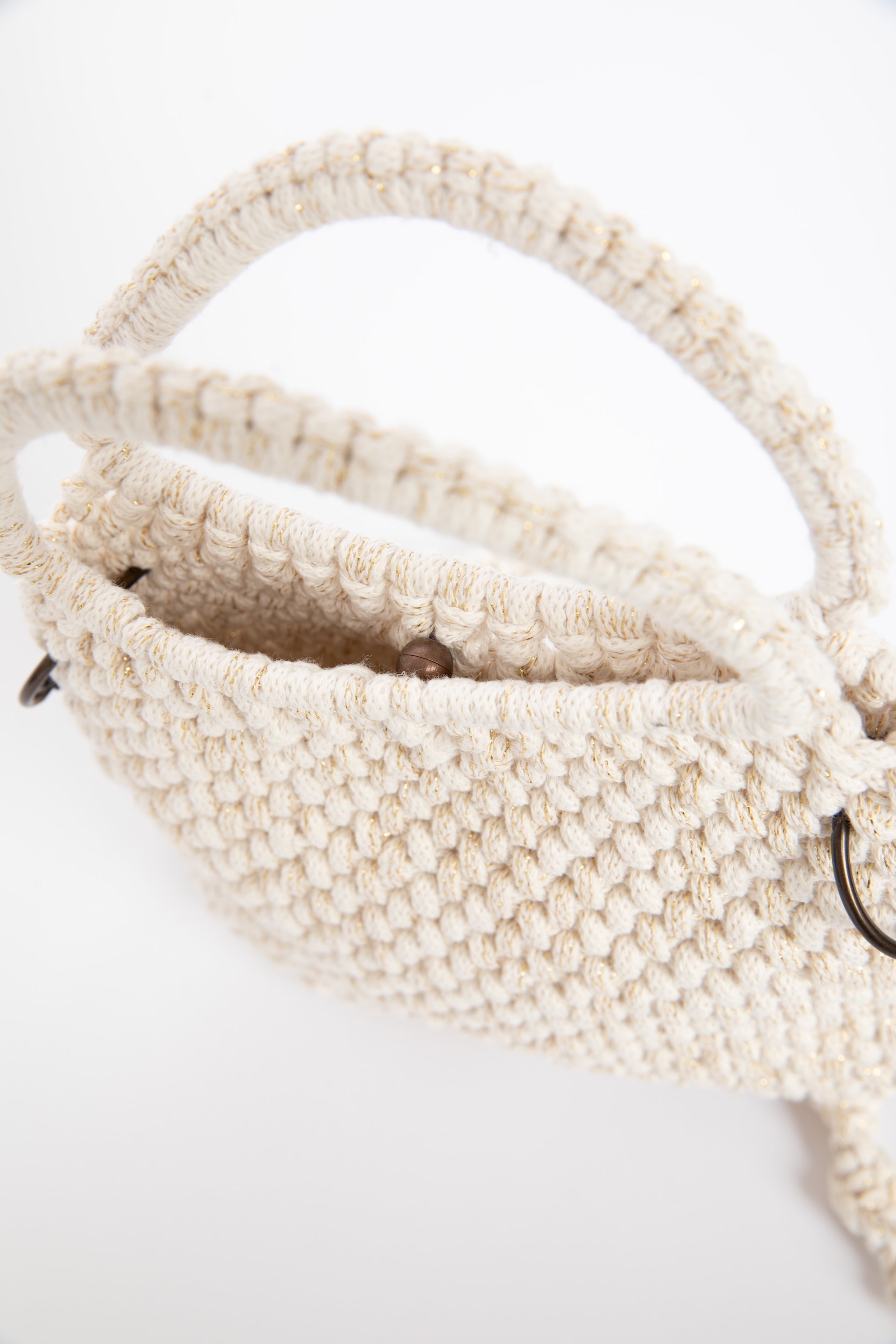 Lunakram Gold & Cream Knitted Bag