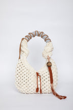 Lunakram Gold, Cream & Earth Shades Knitted Bag