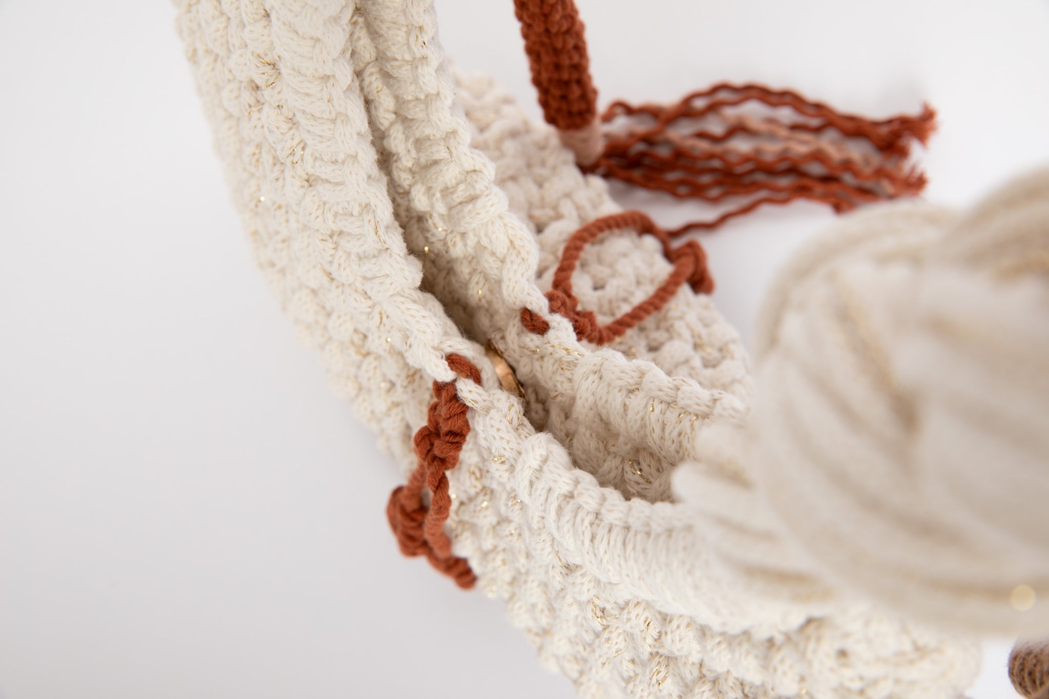 Lunakram Gold, Cream & Earth Shades Knitted Bag