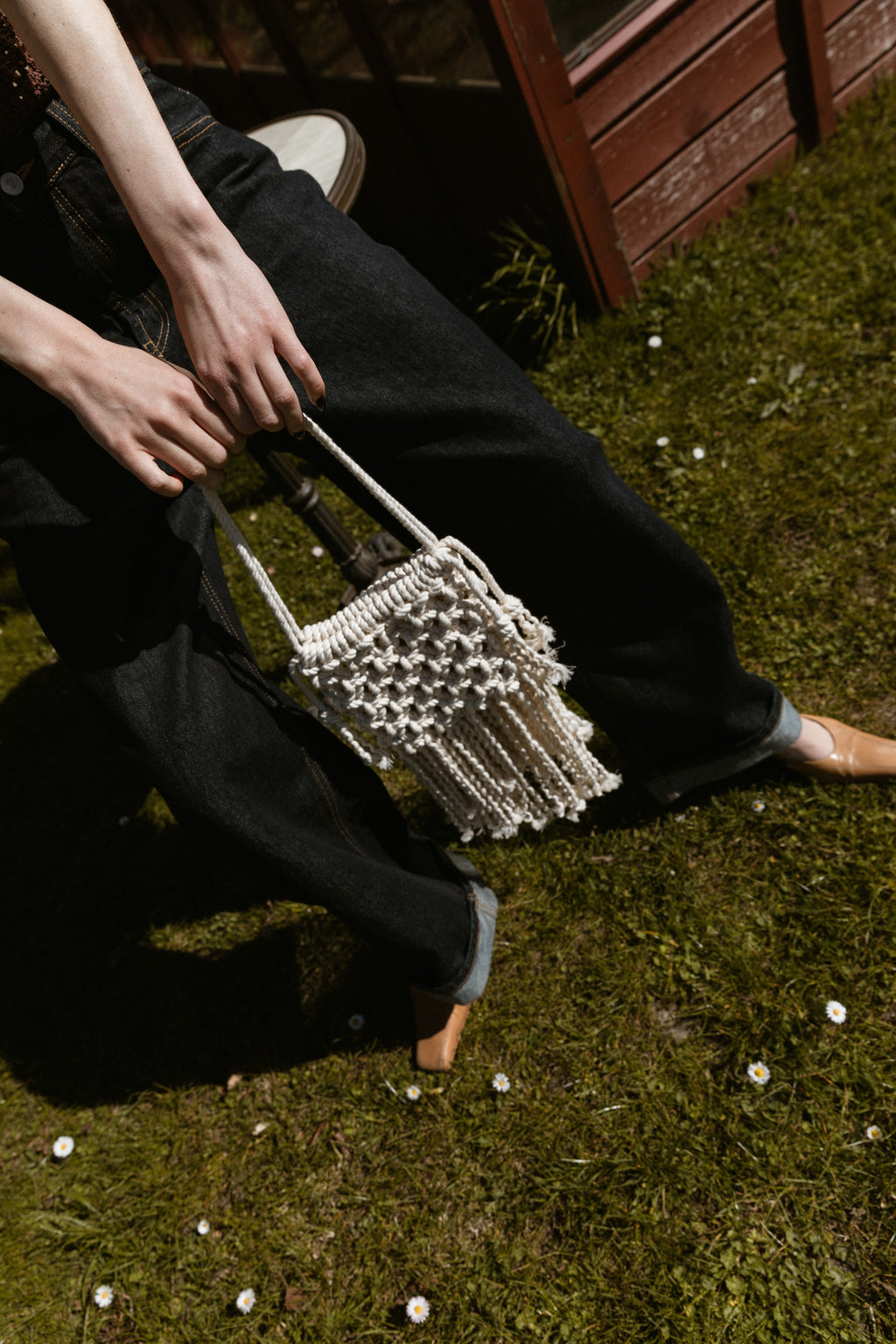 Lunakram Cream Knitted Bag