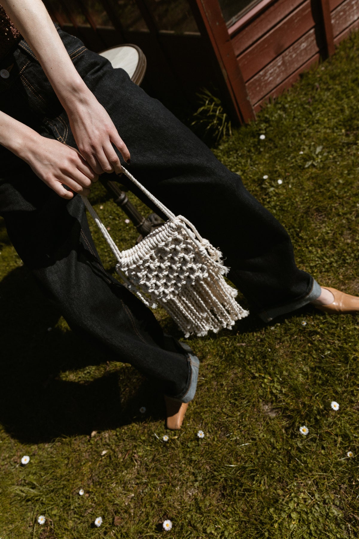 Lunakram Cream Knitted Bag