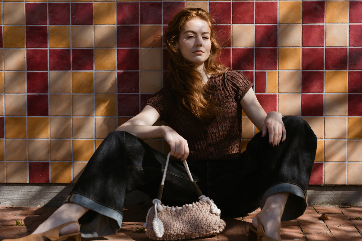 Lunakram Champagne Pink Knitted Bag