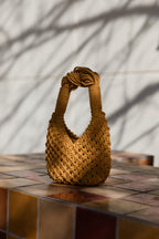 Lunakram Mustard Tassel Knitted Bag