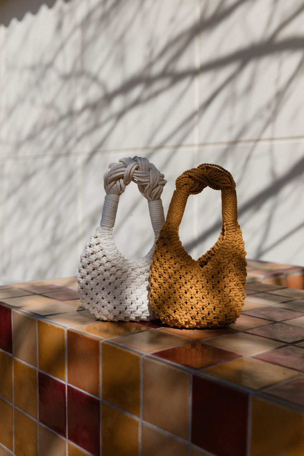 Lunakram Mustard Tassel Knitted Bag