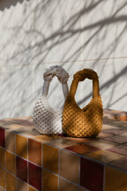 Lunakram Mustard Tassel Knitted Bag